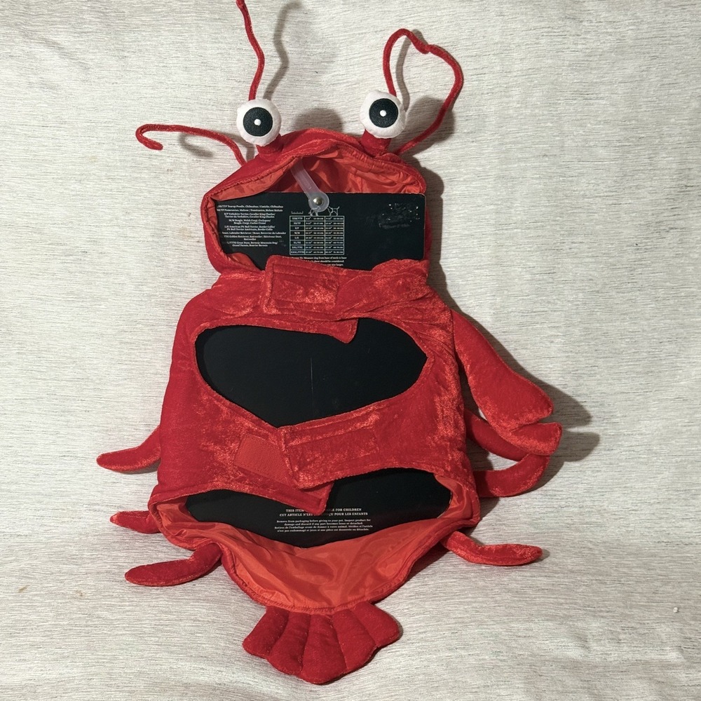Skull & Bones Pet Dog Lobster Halloween‎ Costume Outfit Red Hooded Large